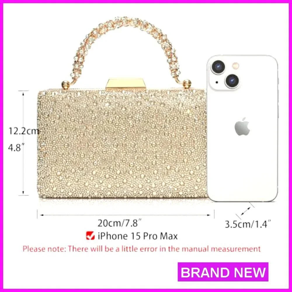 Sparkling Evening Clutch Elegant Glitter Handbag for Wedding Party Prom Dance